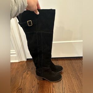 Sole Society Over the knee black suede boots (6.5)